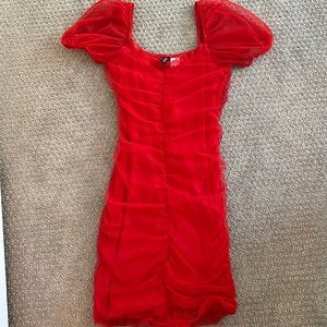 Red H and M dress